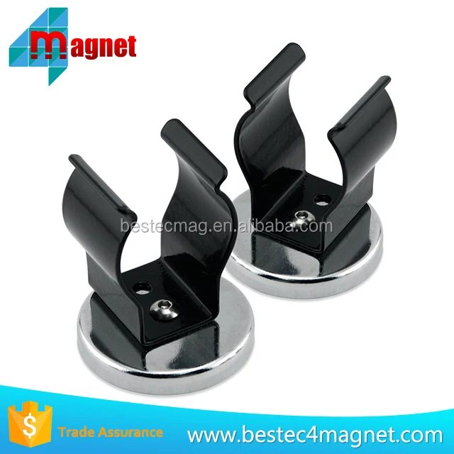 Broom Holder,Round Base Fastener With Steel Clip Chrome