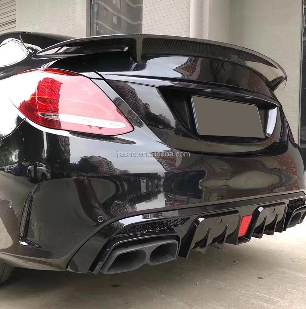 Rear Bumper Lip Diffuser Led Light With Exhaust Tips For Mercedes Benz