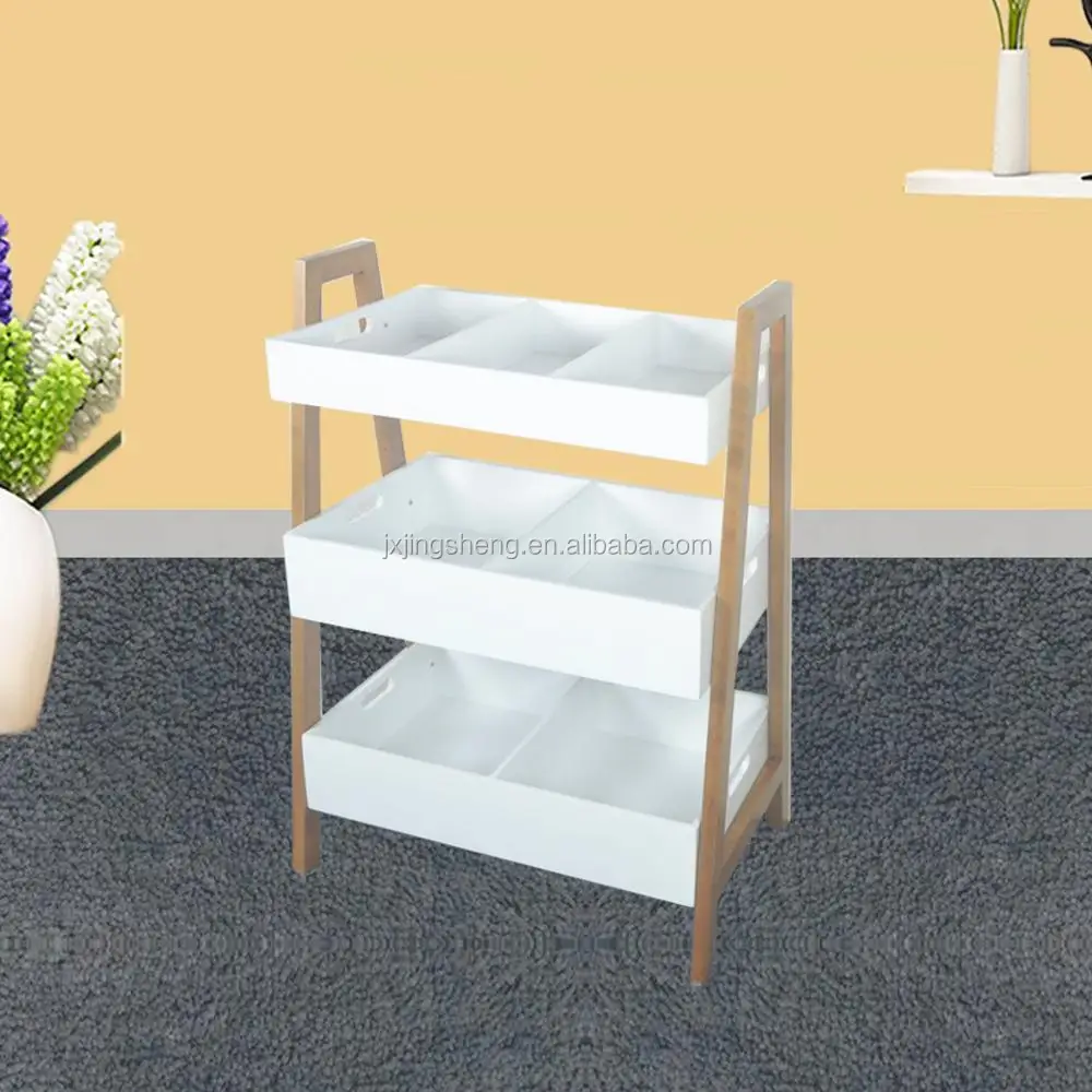 Estante De Torre De Madera Mdf Blanco,Cestas De Esquina De Madera