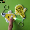 Custom advertising and promotional bulb shape pvc squeeze keyring with torch