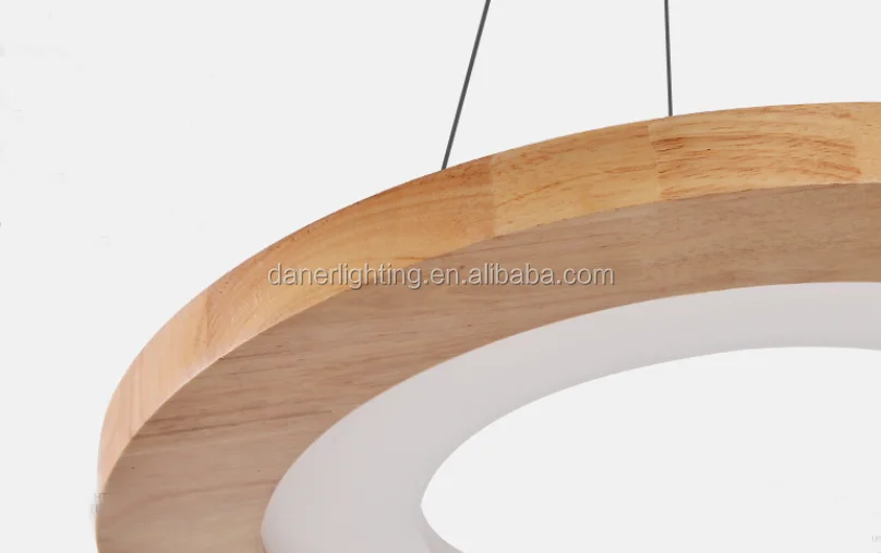 Modern Nordic Decorating Round Wood Led Large Chandelier For High