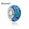 Mix Order Fully Stock Handcrafted Sliver Corrugated Loose Glass Beads Diy Bracelets Korean Accessories ETB172