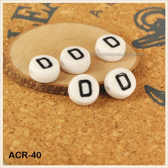 cheap 10mm white cute alphabet handmade