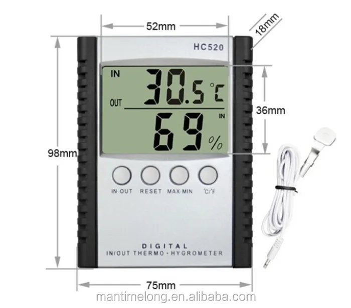 HC520 LCD Digital Thermometer Hygrometer Temperature Humidity Measurement J2P3 