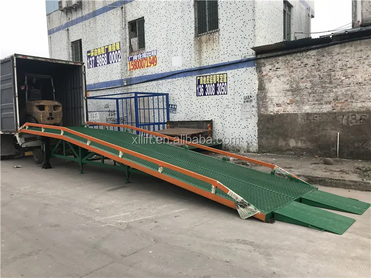 Pneumatic Tire Rebar Plate Used Adjustable 10 Tons Loading Dock Trailer