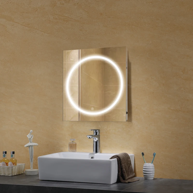 lighted magnifying shower mirror