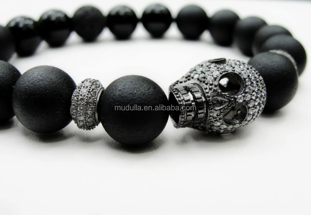 Bm22733 Whole Mens Bracelet 10mm Natural Matte Black Onyx And Bm22733 Whole Mens Bracelet 10mm