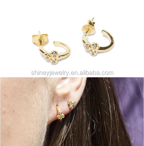 100% 925 sterling silver jewelry factory customized AAA sparking cubic zirconia cz long earring