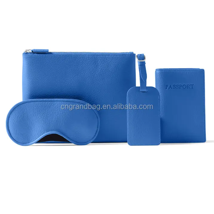 Wholesale Travel Accessories Leather Passport Cover And Luggage Tag Set