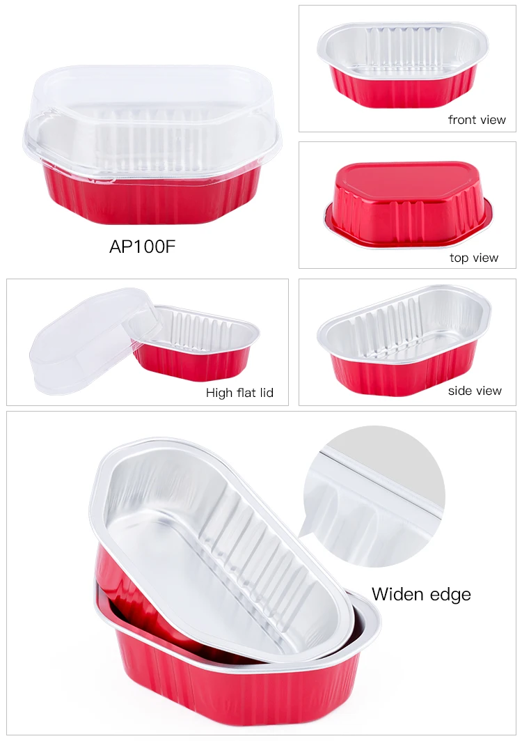 100ml Foil Container Aluminium Microwave Heating With Lid Dessert