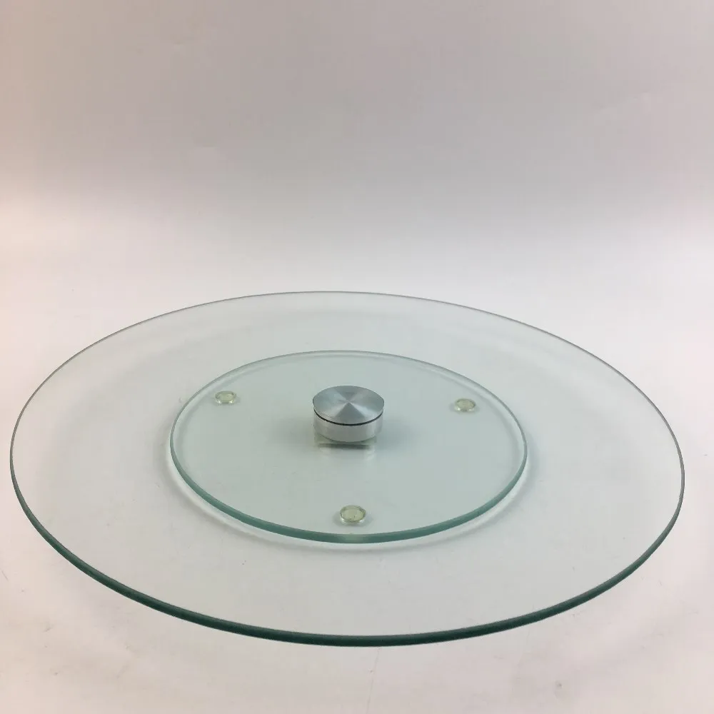 Unique Tempered Glass 14 Inch Lazy Susan And Rotating Tray For
