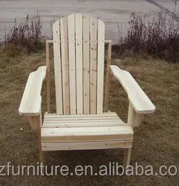 Adirondack Chair For Pation Garden In Natural Wood Finish Beach