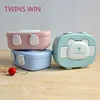 2019 Top Selling Wholesales children Food Storage animal shaped folding colorful plastic lunch box for kids compartment 022