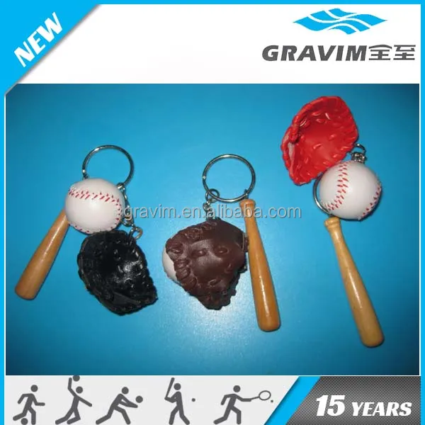 gift mini base ball with Baseball Bat keychains