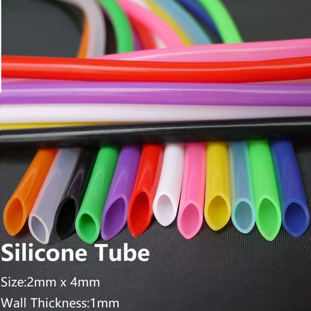 1M Food Grade Silicone Tube Beer Milk Hose Pipe Soft Rubber ID 2mm OD 4mm Pip_SH 