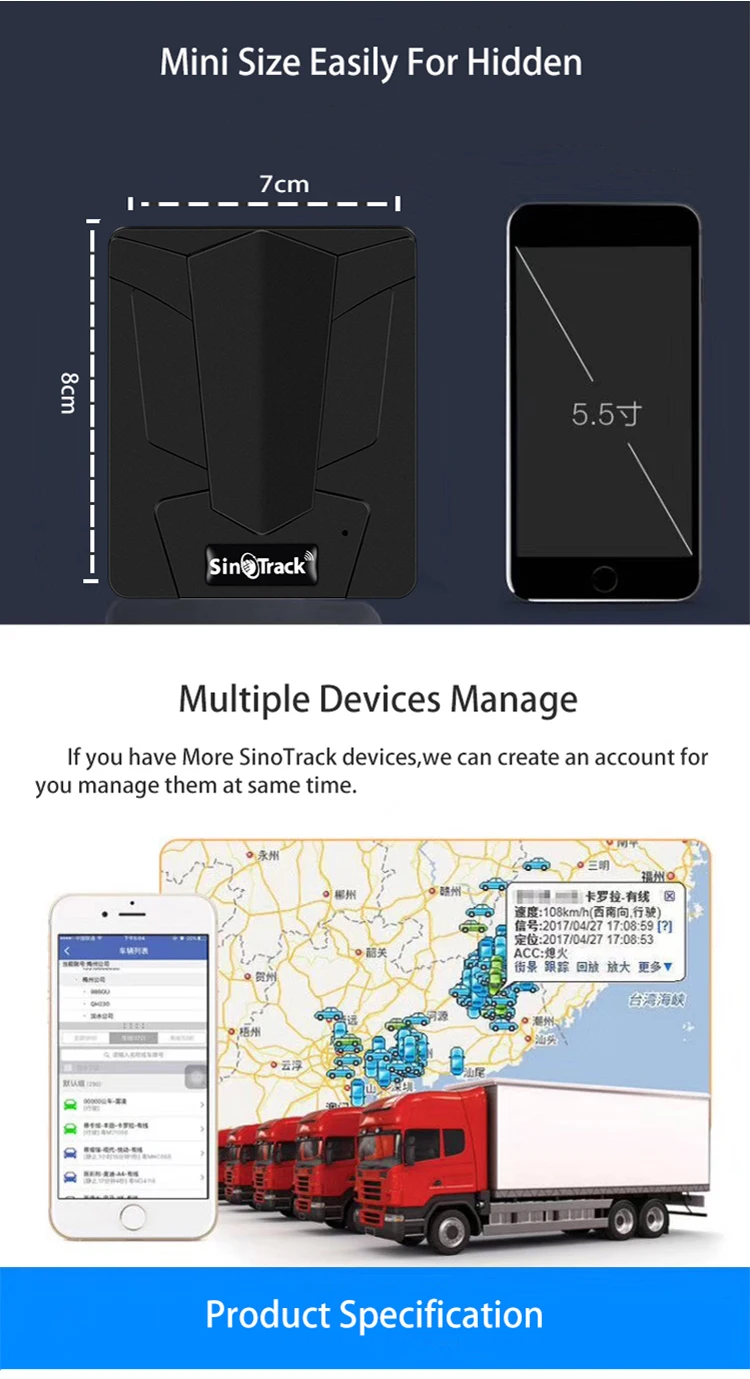 Portable ST-905 GPS Long Battery 5000 mAh Tracker TK905 With Voice Monitor