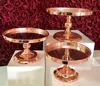 Iangel new wedding supplies round metal gold wedding cake stands set for wedding cakes