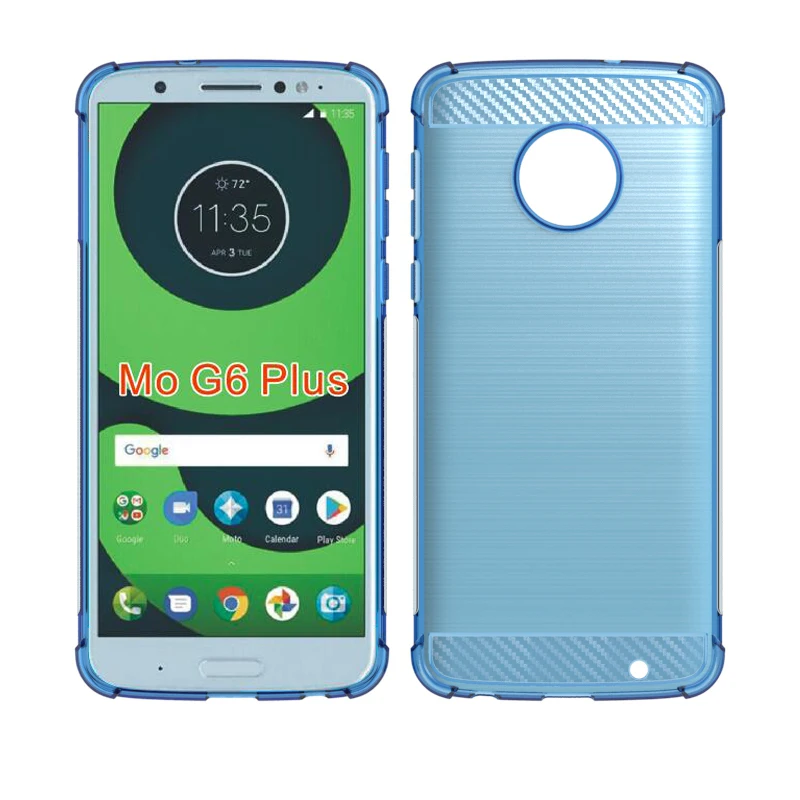 newstyle Carbon Fiber Cover soft Tpu Brushed case For Motorola moto G6 Plus