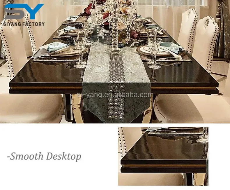 Modern 12 Seater Marble Top Dining Table Train Set Italian Design