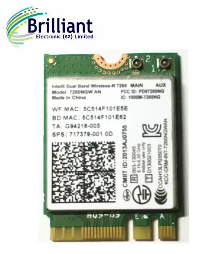 HP Intel Dual Band Wireless-AC 8260 8260NGW NGFF 867M BT4.2 WiFi Card 806722-001