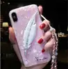 New Fashion feather phone case for girl; Handmade Bling feather design mobile phone case cover for iPhone 11 pro XSmax