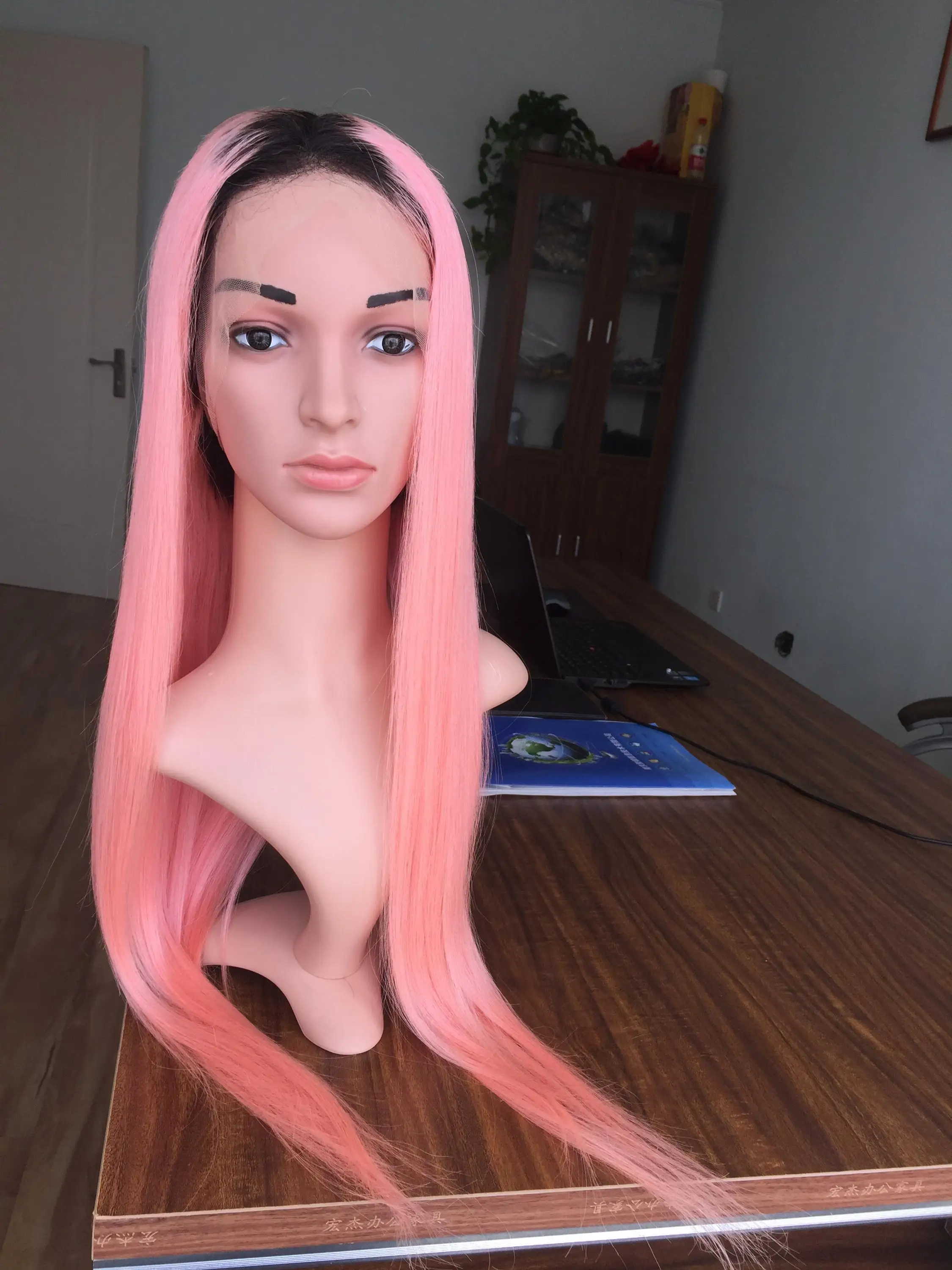 1b/pink 100 Human Hair Wigs,Brazilian Virgin Human Hair Color Full