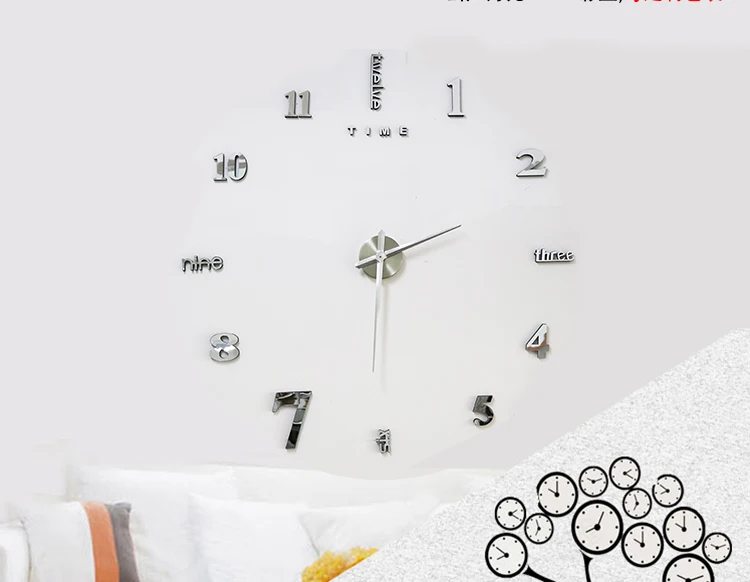 Novelty Design 3 D Design 31,5 cm Modern Wall Clock 499-5 White 
