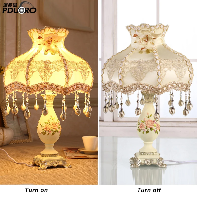 American Style Modern Home Luminaries Fabric Shade Rose Gold 3D Base Polyresin Industrial Table Lamp Indoor