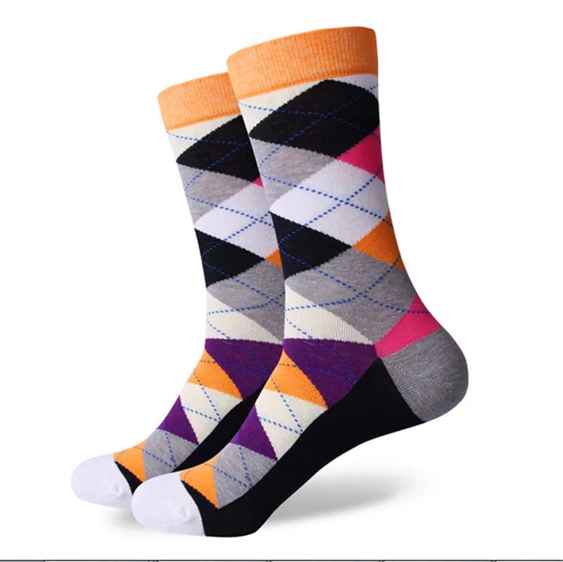 Fancy Design Socks Cotton Jacquard Man's Crew Socks