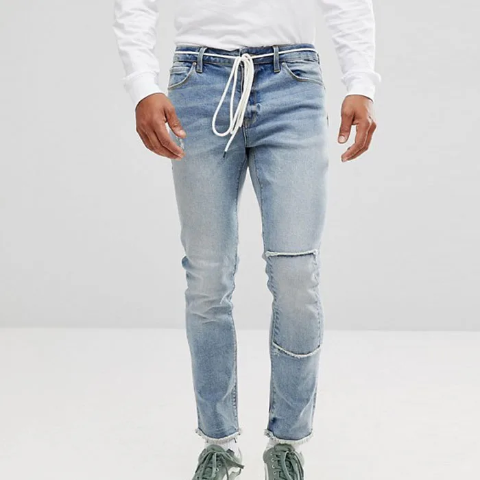 New Style Boys Pants Jeans Slim Fit Ripped Distressed Blue Bulk