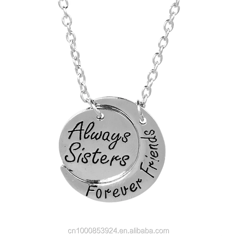 Footnotes $58 Sisters Sterling Silver Necklace Always Sisters Forever Friend