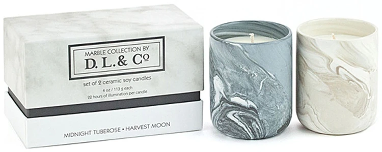 CERAMIC MARBLED JAR CANDLE
