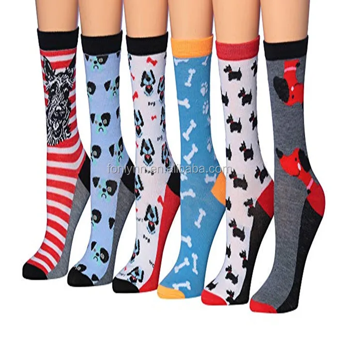 Women's dresses knitted cartoon character panda cat socks