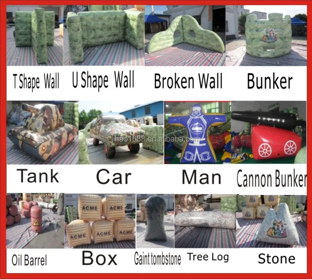 Custom Military Paintball Bunkers Inflatable Paintball Wall Airsoft