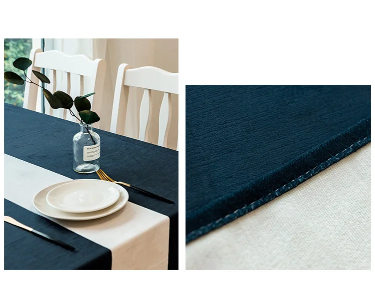 High end chenille solid color stitching waterproof anti scalding ins rectangular tablecloth