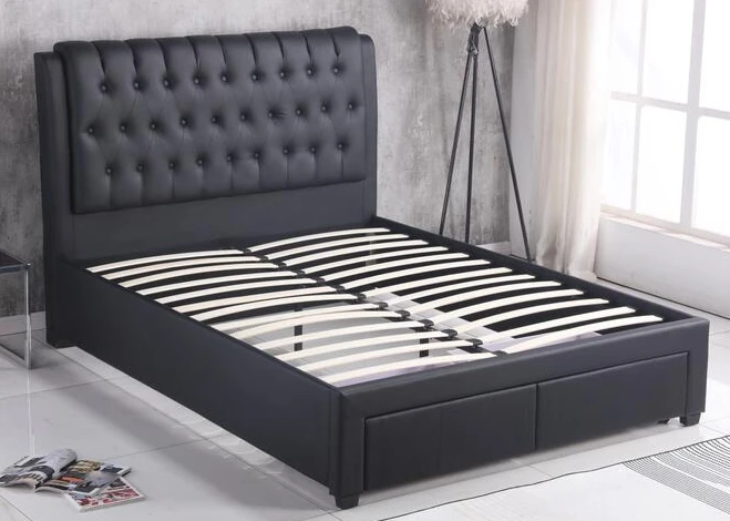 Latest Modern Furniture Designs Double Wooden Box Beds With Storage For