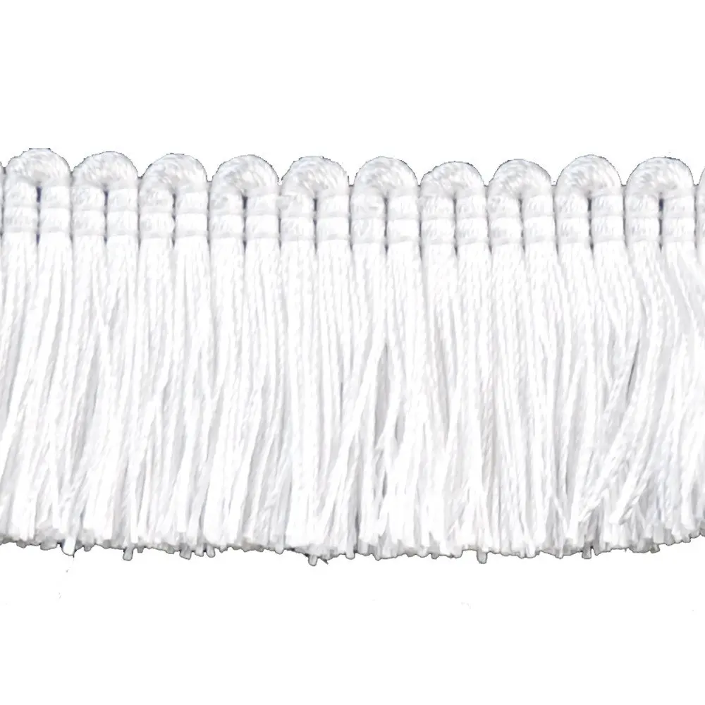 A1 1 1//4 Basic Trim/ Brush Fringe Style# 0150SB Color: White Sold by The Yard White