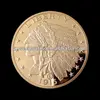 1915 Indian Head Liberty Gold Coins Without Copy,24K Gold Plated Standing American Eagle