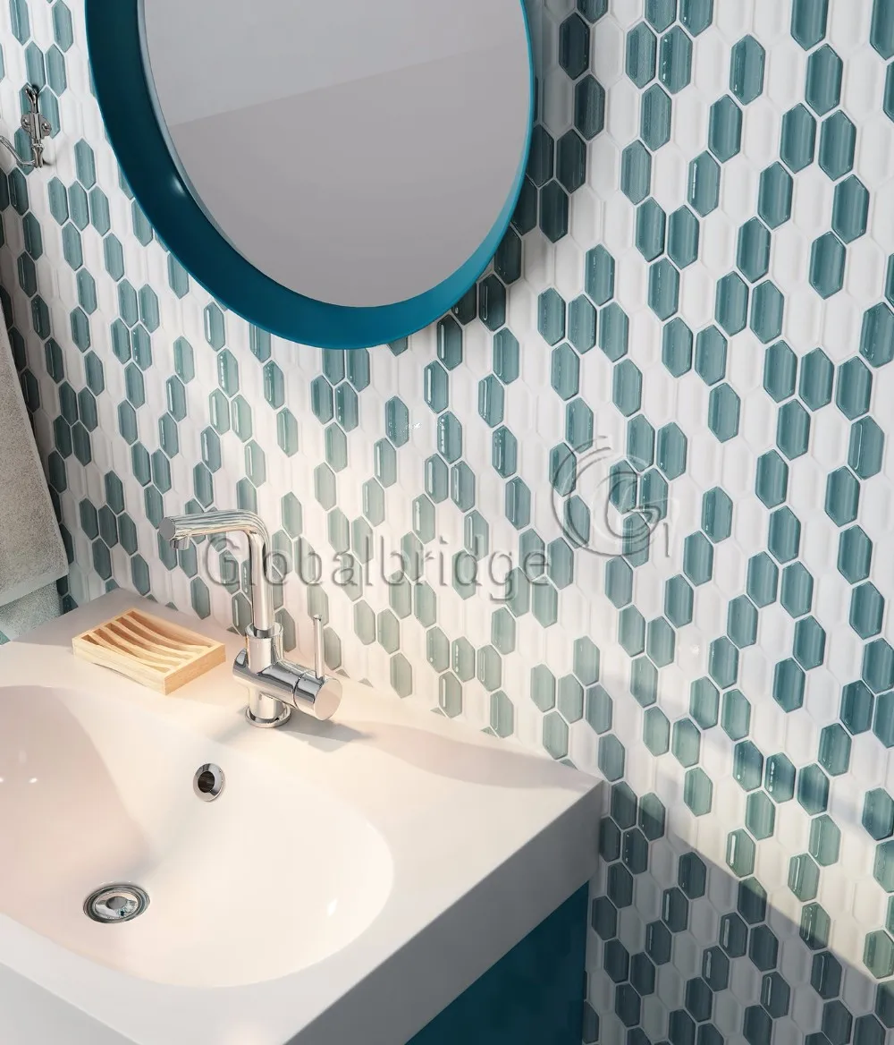 diy 玻璃马赛克艺术全身马赛克 backsplash 3d 墙板