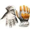 Cowhide Leather Winter Driving Gloves Hand Protection TPR Impact Gloves