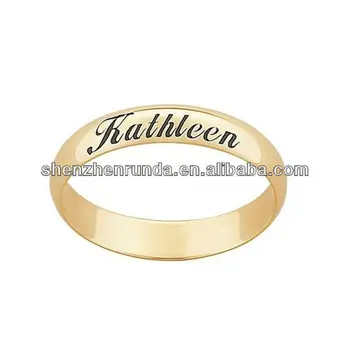 Gold Engraved Name Message Wedding Band Stainless Steel Ring Gold Engraved Name Message Wedding Band Stainless Steel Ring Manufacturer Factory Supplier