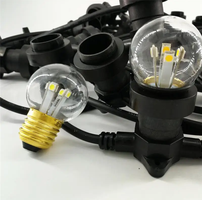 100m E27 lamp holder led festoon bulb belt string light for holiday and Christmas