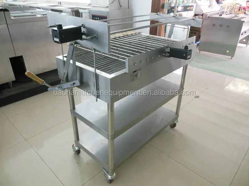 Stainless Steel Commercial Charcoal Barbecue Grill With Wheels For Backyard Ebw02 Buy