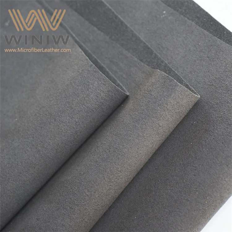 Black Faux Suede Microfiber Leather Fabric