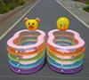 Big Inflatable kids water fun pool item / Rectangle swimming pool with three rings swim pool