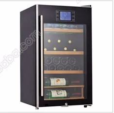 90L transparent glass door electronic display mini bar wine cooler beverage fridge