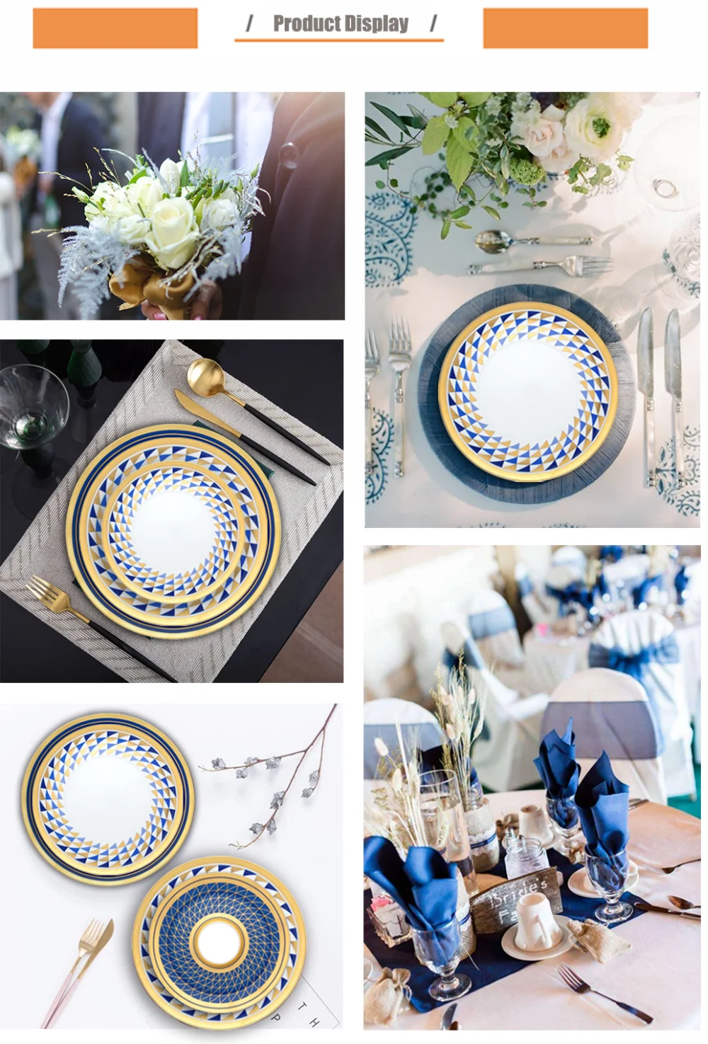 Chinese Dinnerware Royal Dinnerware Set Porcelain Crockery For Wedding