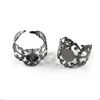 Filigree Ring Blanks Adjustable Ring Base With 8 mm Pad