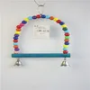 Christmas gift 2 bells indoor wooden plastic bead swing sets parrot birds toys