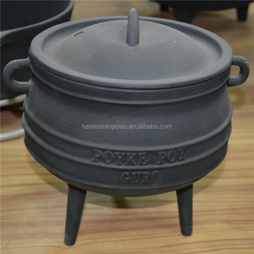 Cast Iron Potjie Pot Amazon Hot Selling Wax Coating Three Legged Cast